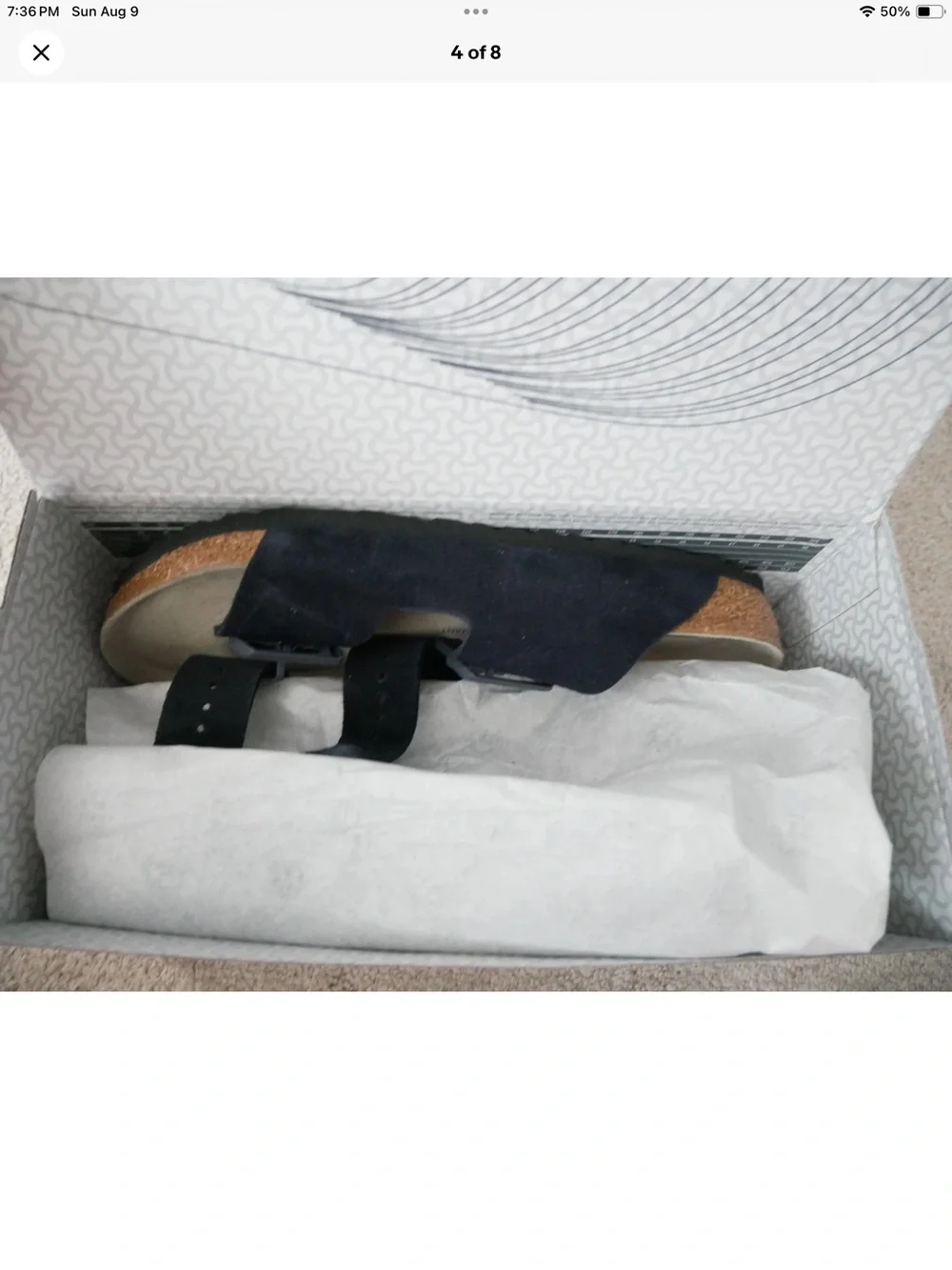 Birkenstock men's Arizona Suede Sandals Midnight size 42 New w/box!